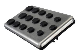 Ford Mustang Pedal Cover Kits - Left Foot - Ford Racing - Aluminum and Urethane Special Edition - Brushed Aluminum - `94-`02
